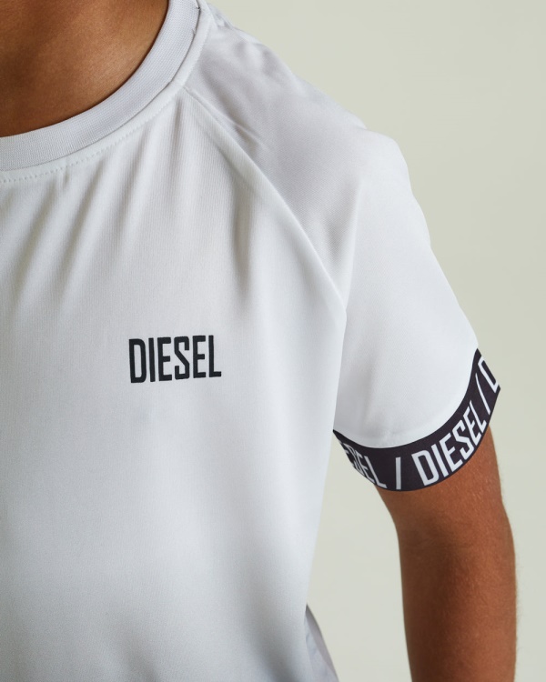 Diesel Jack Dip Dye Tee White/Grey Navy