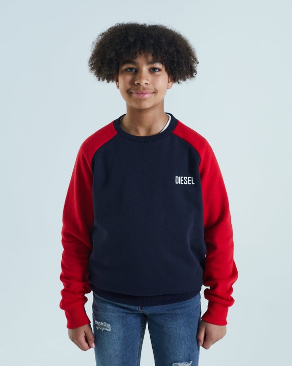 Irving Sweater Navy/Red Diesel Grey