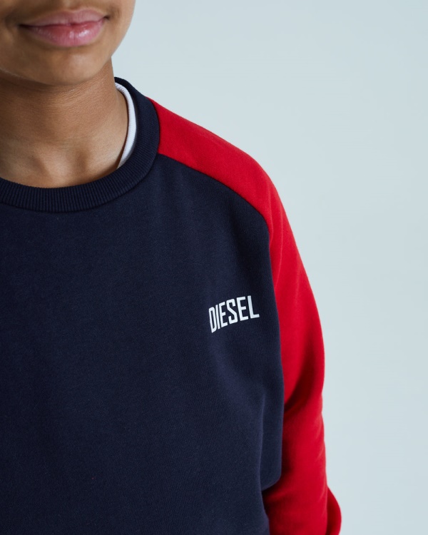 Irving Sweater Navy/Red Diesel Grey