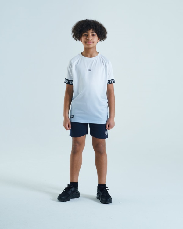 Diesel Jack Dip Dye Tee White/Sky Blue Navy