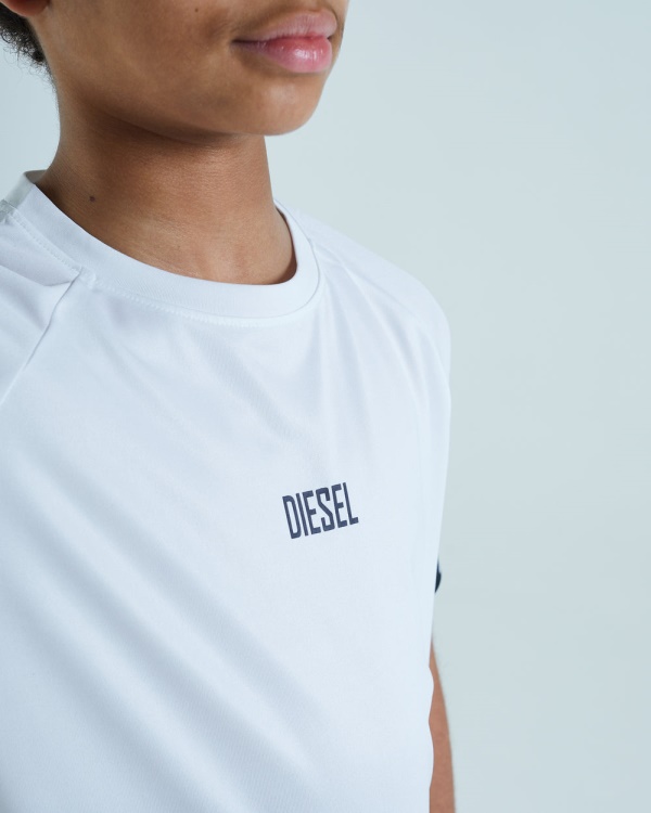 Diesel Jack Dip Dye Tee White/Sky Blue Navy