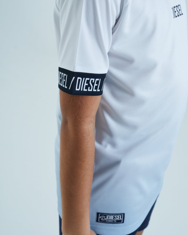 Diesel Jack Dip Dye Tee White/Sky Blue Navy