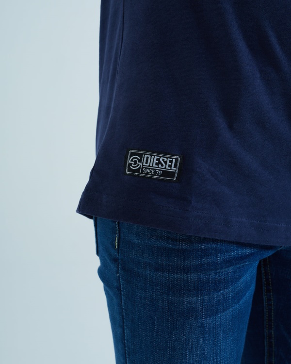 White Gannon Tee Navy Diesel