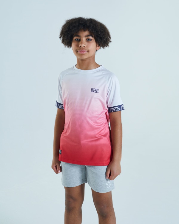 Diesel Farley Tee White/Red Navy