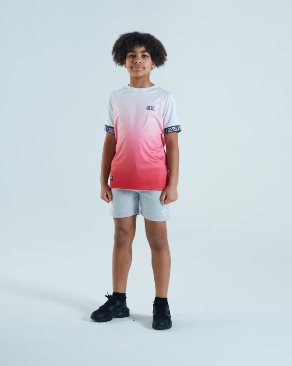 Diesel Farley Tee White/Red Navy