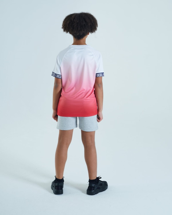 Diesel Farley Tee White/Red Navy