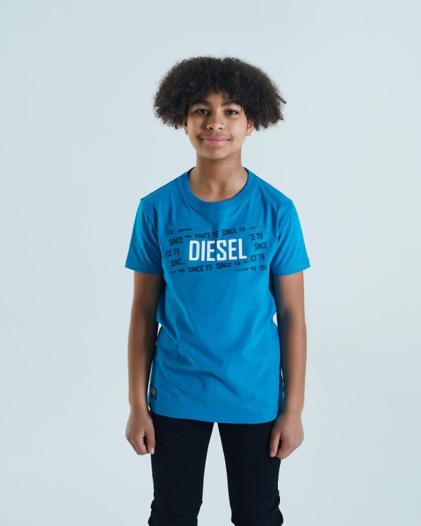 White Diesel Gordy Tee Sea Blue