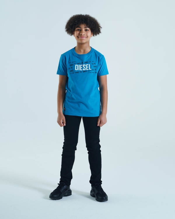 White Diesel Gordy Tee Sea Blue