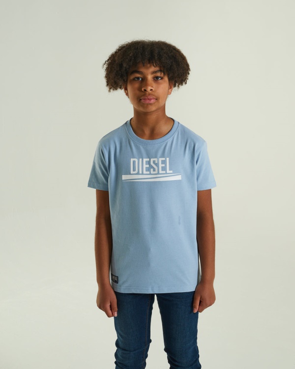 Diesel Shawn Tee Sky Blue Melange Pink