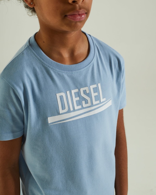 Diesel Shawn Tee Sky Blue Melange Pink