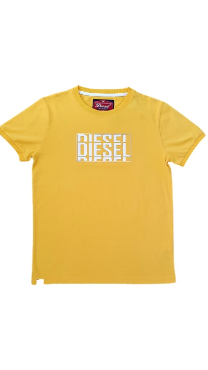 Diesel Eddie Tee Yellow Navy