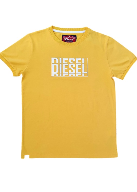 Diesel Eddie Tee Yellow Navy