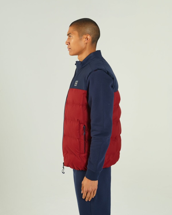 Gaston Gilet Red Dahlia Diesel Blue