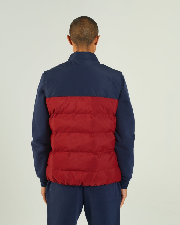 Gaston Gilet Red Dahlia Diesel Blue