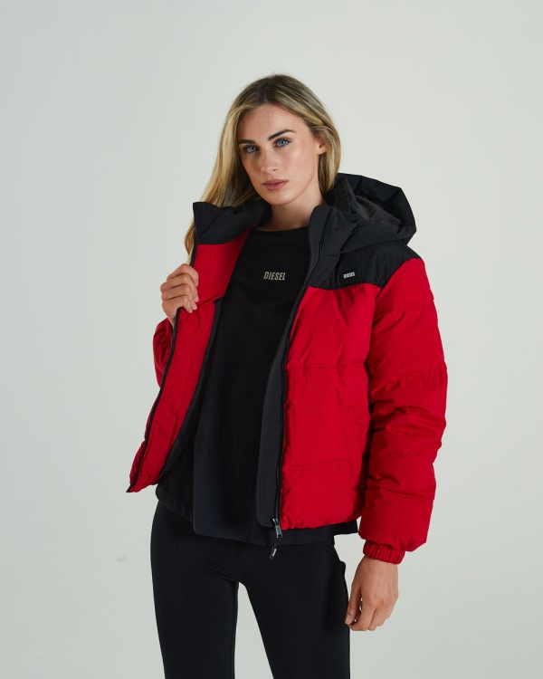 Vanessa Coat Tango Red Diesel Grey
