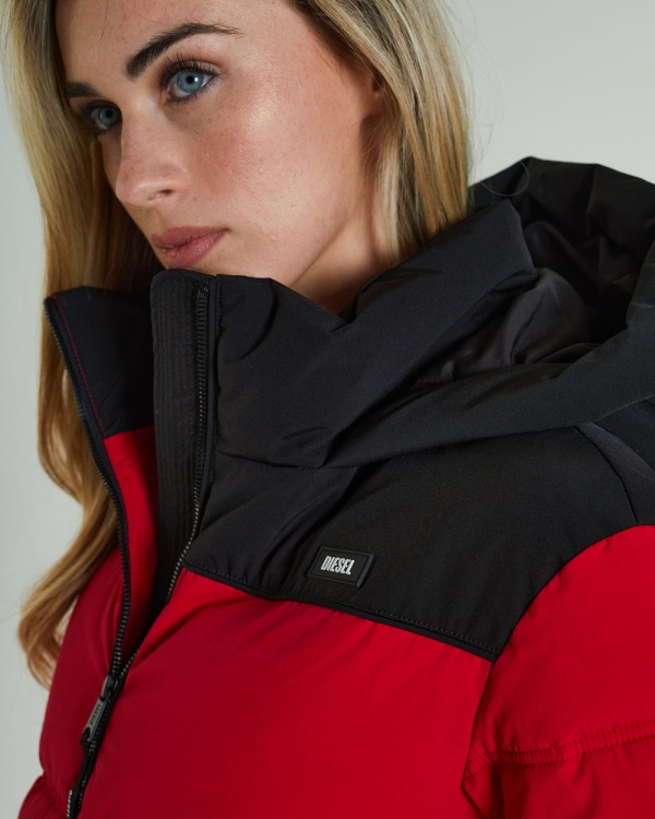 Vanessa Coat Tango Red Diesel Grey