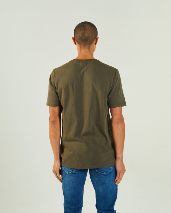 Light Grey Diesel Ronnie Tee Combat Green