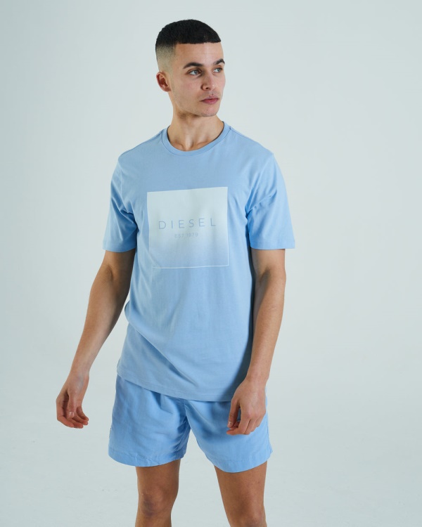 Stuart Tee Natural Blue Diesel Green