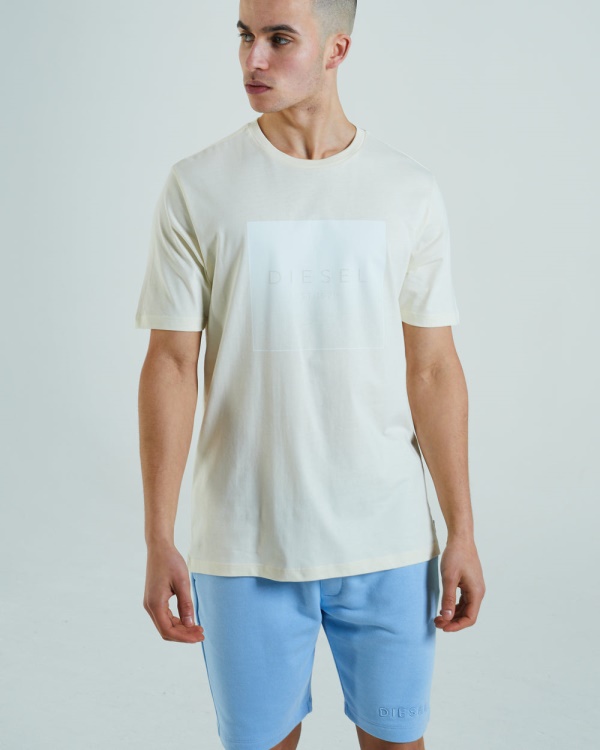 White Stuart Tee Mellow Yellow Diesel