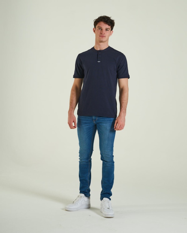 Diesel Kian Henley Navy Blazer White