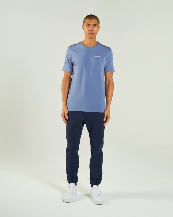 Grey Hugo Tee Mountain Blue Diesel