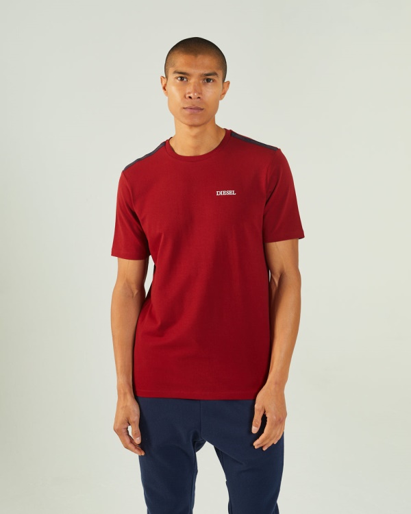 Diesel Hugo Tee Red Dahlia Blue