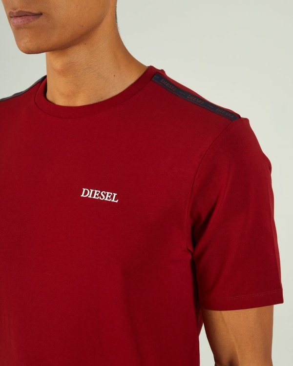 Diesel Hugo Tee Red Dahlia Blue