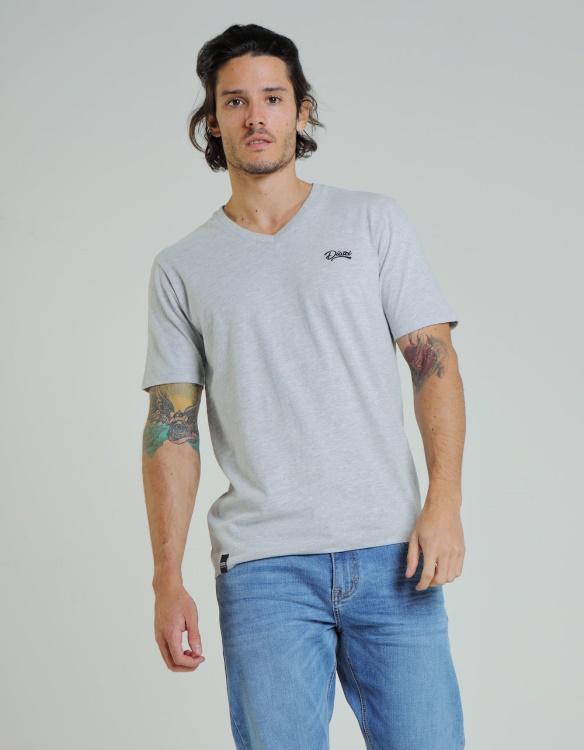 Navy Diesel Basic Scott V Neck Pebble