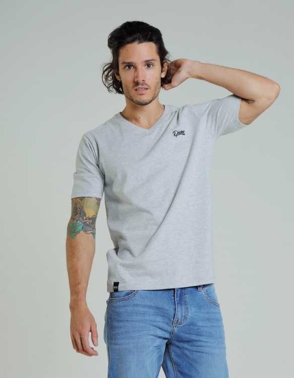 Navy Diesel Basic Scott V Neck Pebble