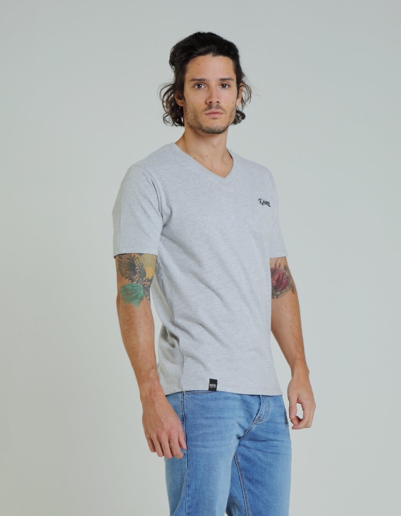 Navy Diesel Basic Scott V Neck Pebble