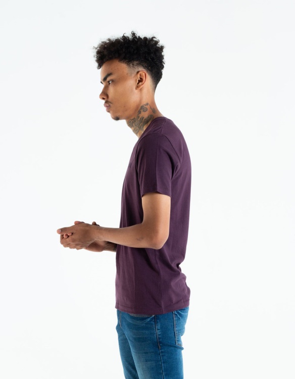 Diesel Basic Scott V Neck Tee Black Cherry Blue
