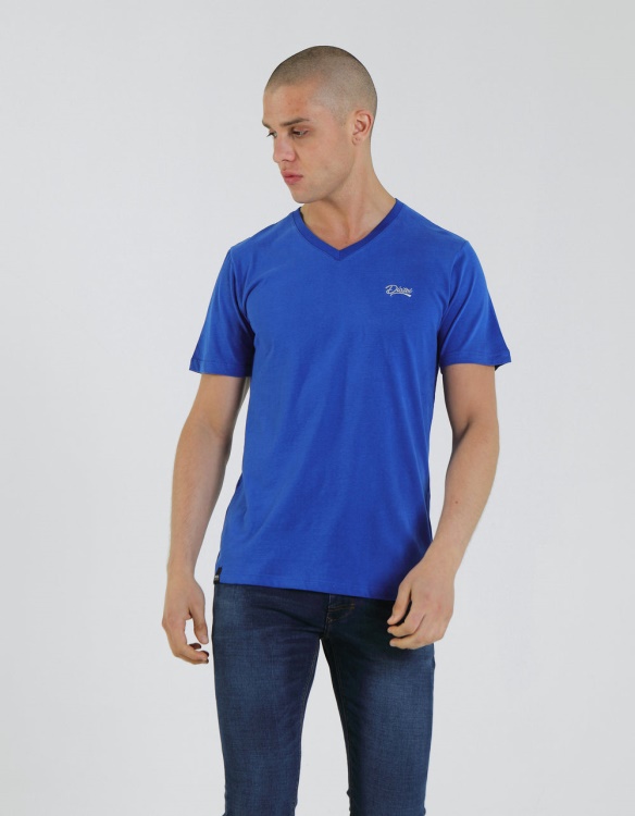 Diesel Basic Scott V Neck Tee Riviera Blue Grey