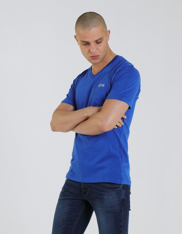 Diesel Basic Scott V Neck Tee Riviera Blue Grey