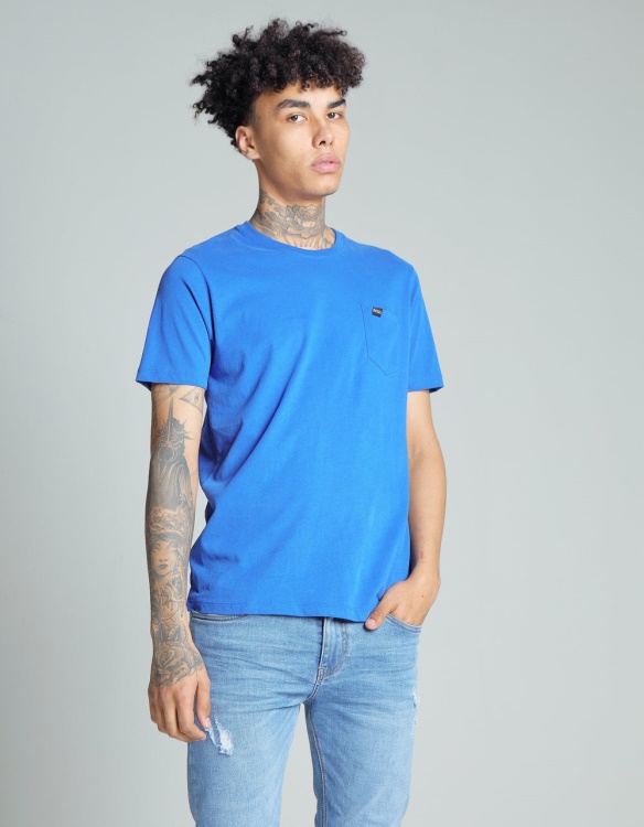 Diesel Basic Brett Pocket Tee Riviera Blue Red