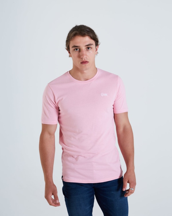Blue Basic Scott O Neck Tee Cameo Pink Diesel
