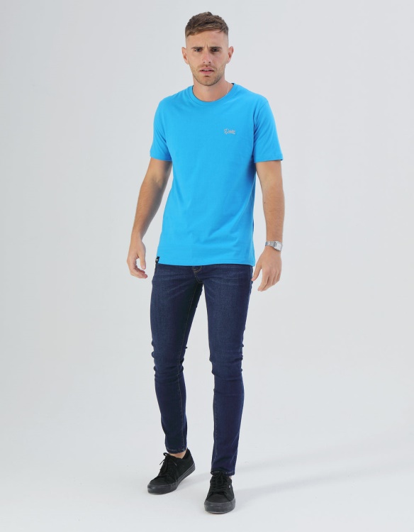 Diesel Basic Scott O Neck Tee Blue Aster Pink