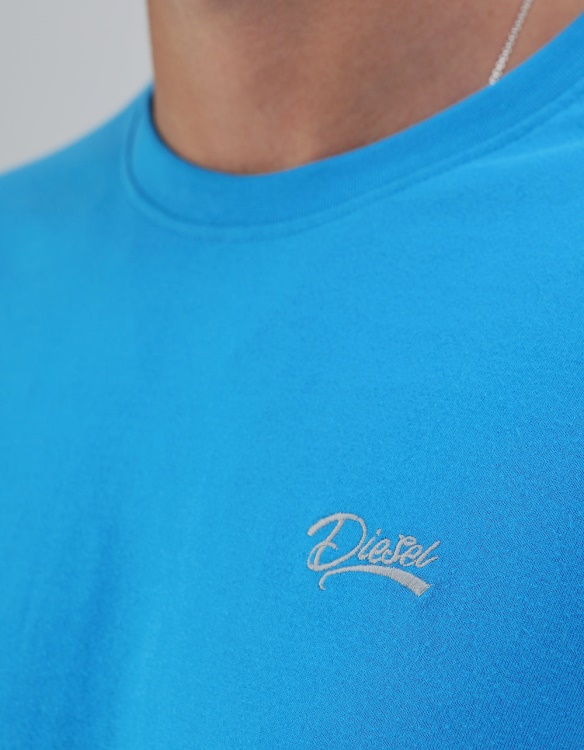 Diesel Basic Scott O Neck Tee Blue Aster Pink