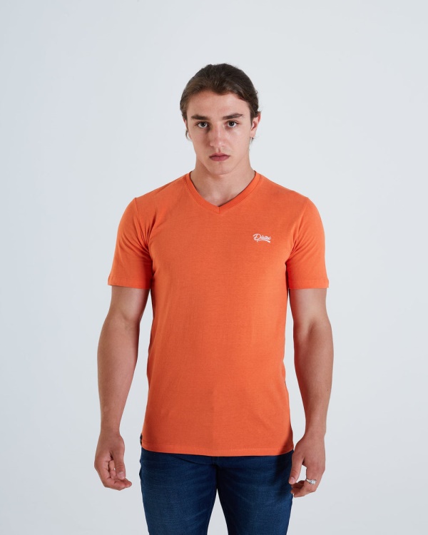 Basic Scott V Neck Tee Tigerlily Diesel Pink