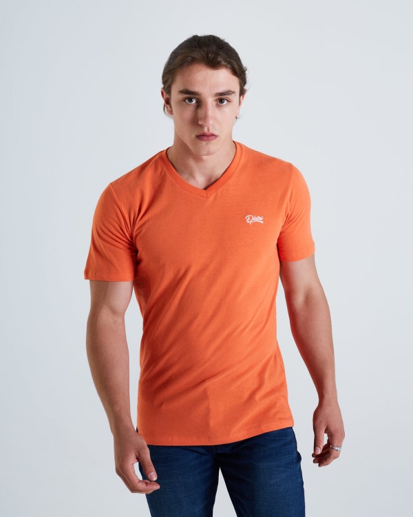 Basic Scott V Neck Tee Tigerlily Diesel Pink