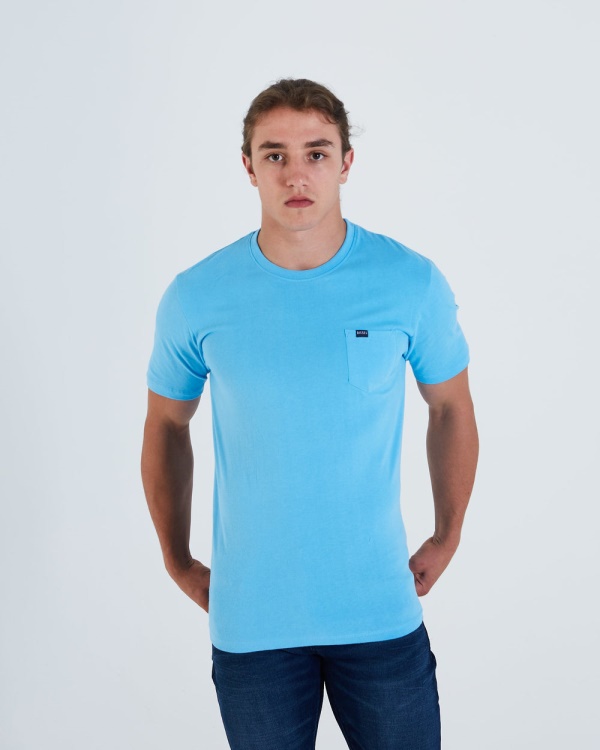 Diesel Basic Brett Pocket Tee Bonnie Blue Pink