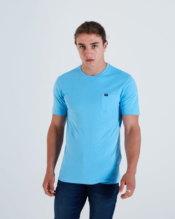 Diesel Basic Brett Pocket Tee Bonnie Blue Pink
