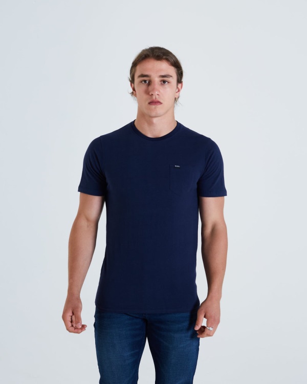 Blue Basic Brett Pocket Tee Navy Iris Diesel