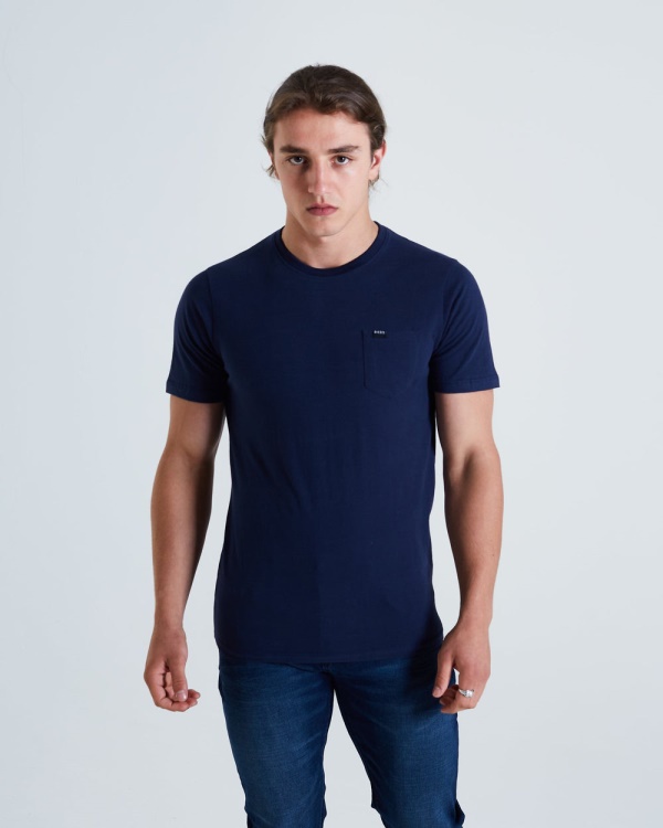Blue Basic Brett Pocket Tee Navy Iris Diesel