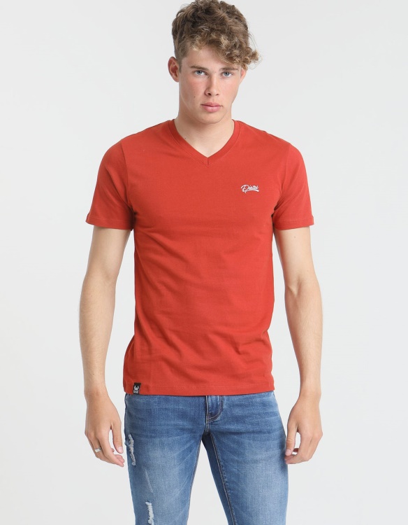 Diesel Basic Scott V Neck Tee Ketchup Navy