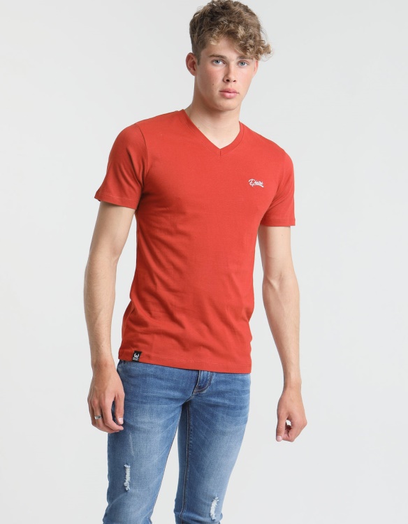Diesel Basic Scott V Neck Tee Ketchup Navy