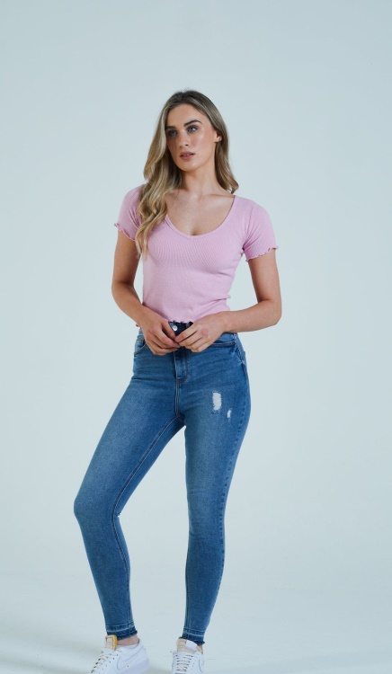 White Catherine Tee Pink Lemonade Diesel