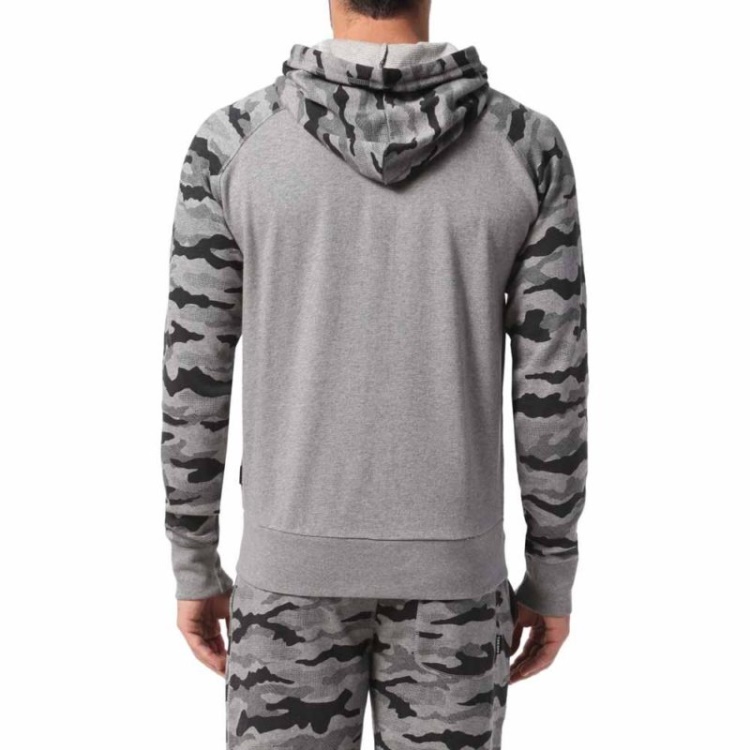 Diesel Brianz Men's Zipped Hoodie Camoufludge Hooded Casual Sweatshirts Tops Grey/Khaki