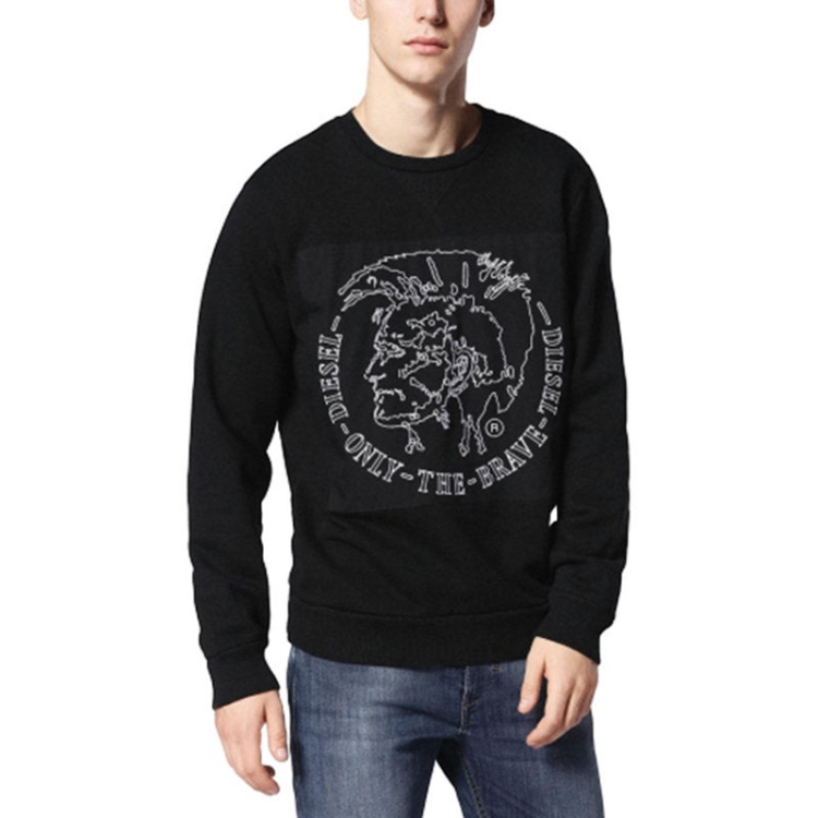 S Samuel Felpa 900 Men's Sweatshirt Crew Neck Long Sleeve Pullover Jumper Diesel