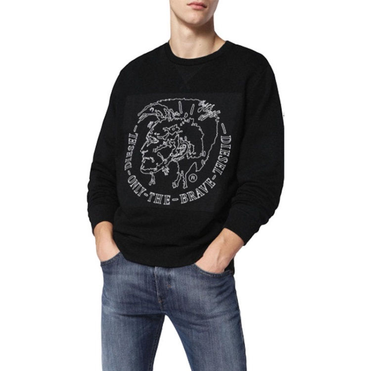 S Samuel Felpa 900 Men's Sweatshirt Crew Neck Long Sleeve Pullover Jumper Diesel