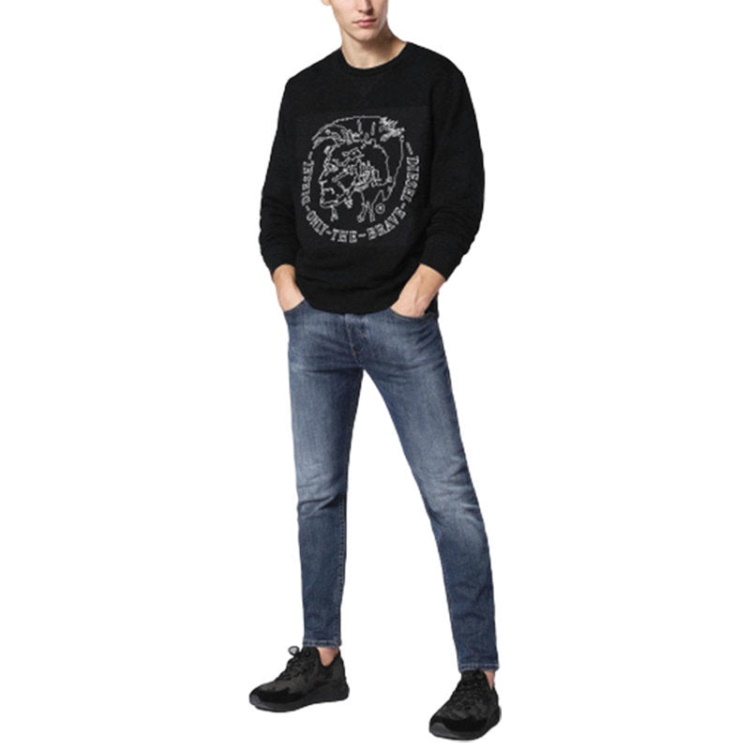 S Samuel Felpa 900 Men's Sweatshirt Crew Neck Long Sleeve Pullover Jumper Diesel
